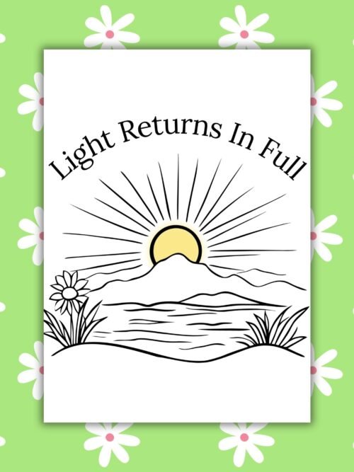 Ostara Light Returns Card Ostara Card Light Returns in Full β Sunrise Sketch Illustration