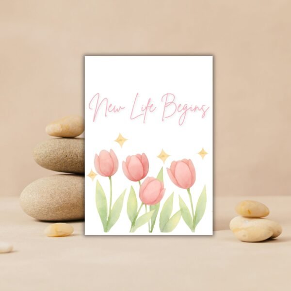 New Beginnings Ostara Card – Watercolour Crocus Illustration