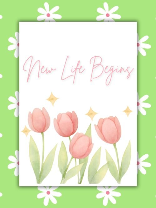 Ostara New Life Tulips Card New Beginnings Ostara Card β Watercolour Crocus Illustration