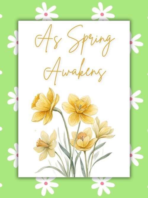 Ostara Spring Awakens Card As Spring Awakens Ostara Greering Card β Daffodil Illustration