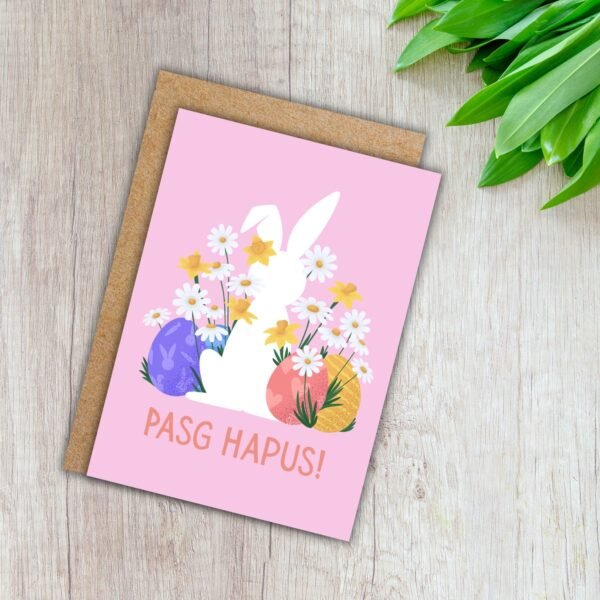 Pasg Hapus Bunny Easter (2) Pasg Hapus β Welsh Language Easter Bunny Card