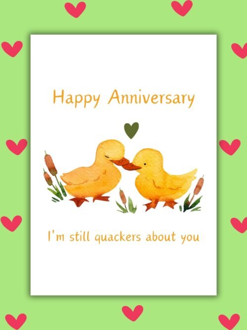 Quakers Anniversary Card Happy Anniversary Card - I’m Still Quackers About You
