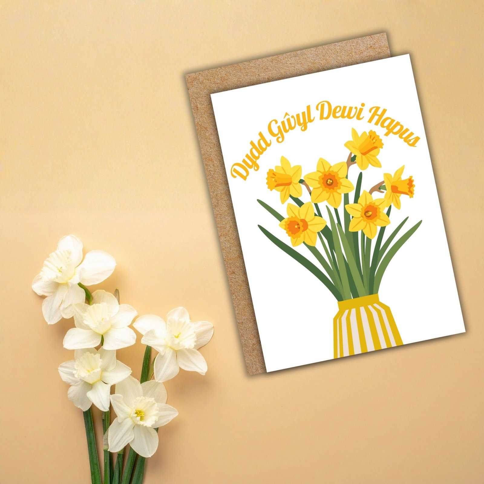 Dydd Gŵyl Dewi Hapus – St David’s Day Welsh Daffodil Card - Image 2