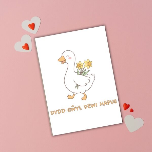 Dydd Gŵyl Dewi Hapus – Cute Duck St David’s Day Card