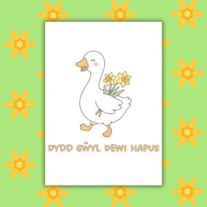 Dydd Gŵyl Dewi Hapus – Cute Duck St David’s Day Card