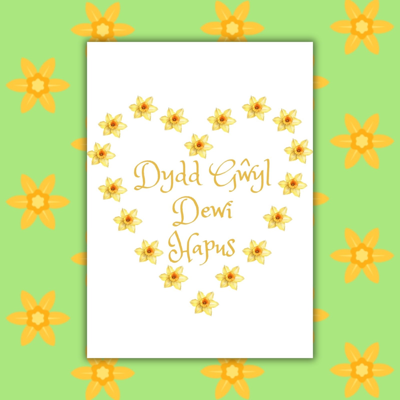 Dydd Gŵyl Dewi Hapus – Daffodil St David’s Day Welsh Card