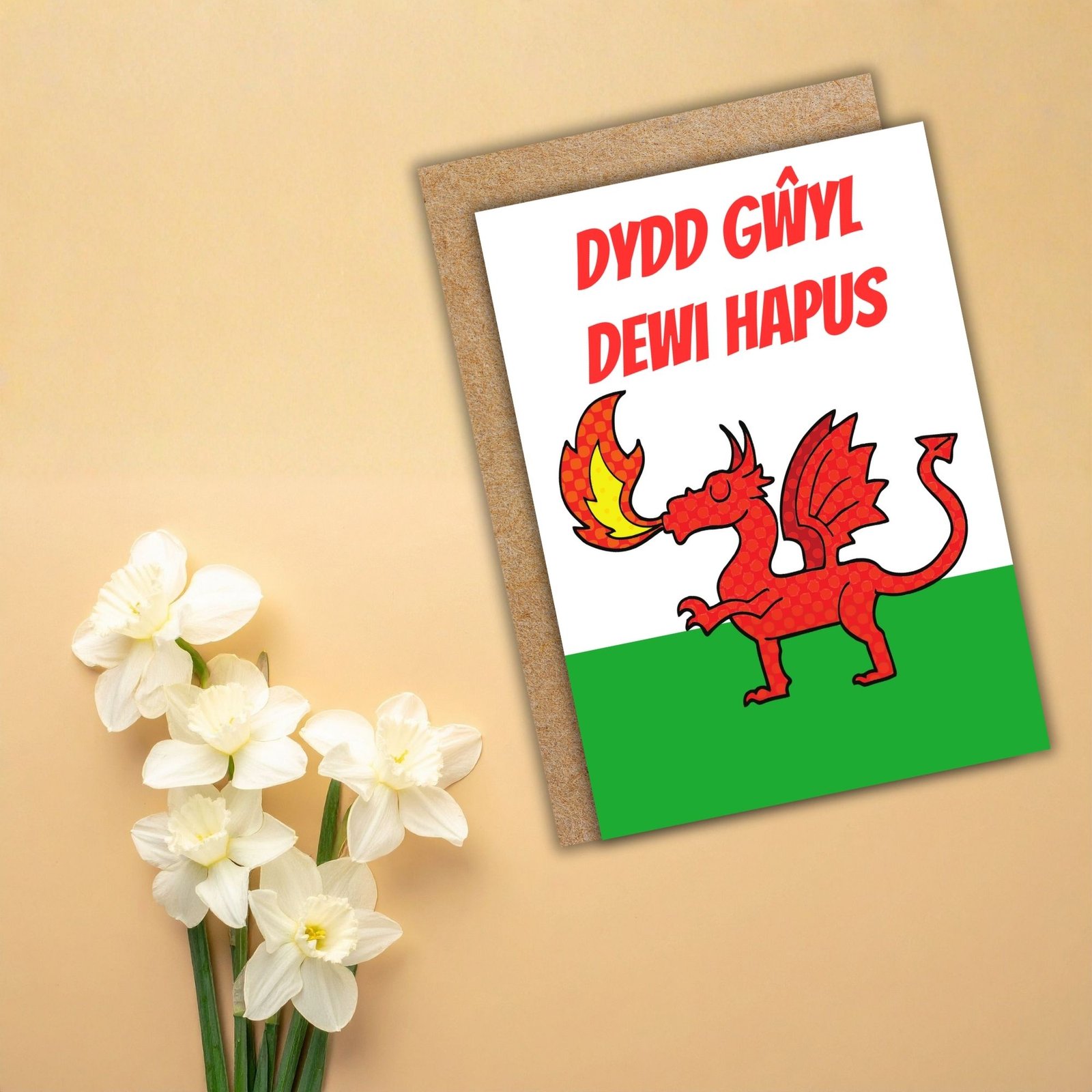Dydd Gŵyl Dewi Hapus – Welsh Dragon St David’s Day Card - Image 2