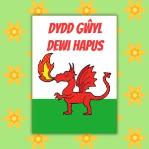 Dydd Gŵyl Dewi Hapus – Welsh Dragon St David’s Day Card