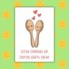 SDD Spoons 2 Gyda Chariad Ar Ddydd Gŵyl Dewi – Welsh Love Spoon St David’s Day Card