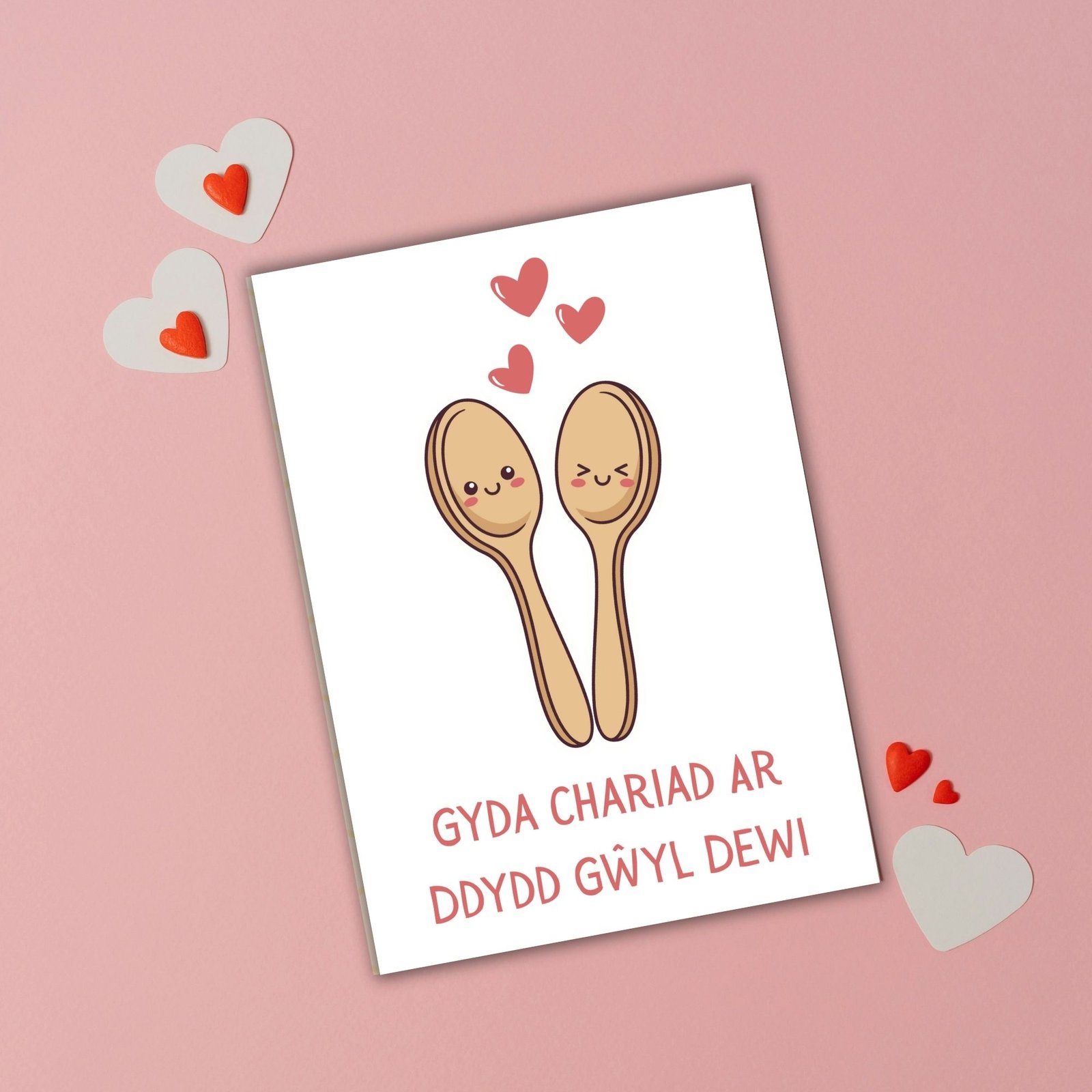 Gyda Chariad Ar Ddydd Gŵyl Dewi – Welsh Love Spoon St David’s Day Card - Image 3