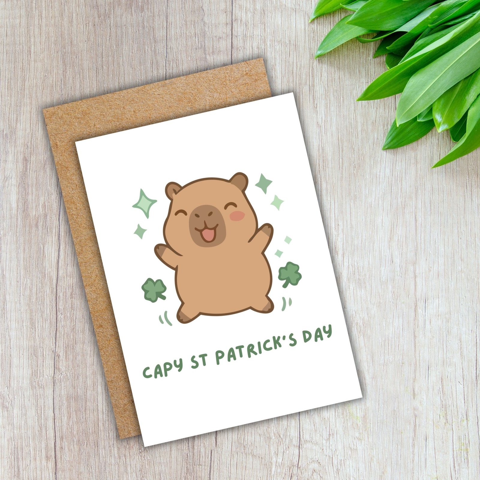 Capy St Patrick’s Day – Funny St Patrick’s Day Card | Capybara & Shamrocks - Image 4