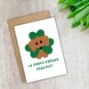 SPD Dog (3) Lá Fhéile Pádraig sona duit – Irish Language St Patrick’s Day Card | Dog with Shamrock