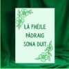 Lá Fhéile Pádraig sona duit – Irish Language St Patrick’s Day Card | Green Floral Design