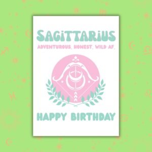 Sagittarius Birthday Card – Zodiac Birthday Card