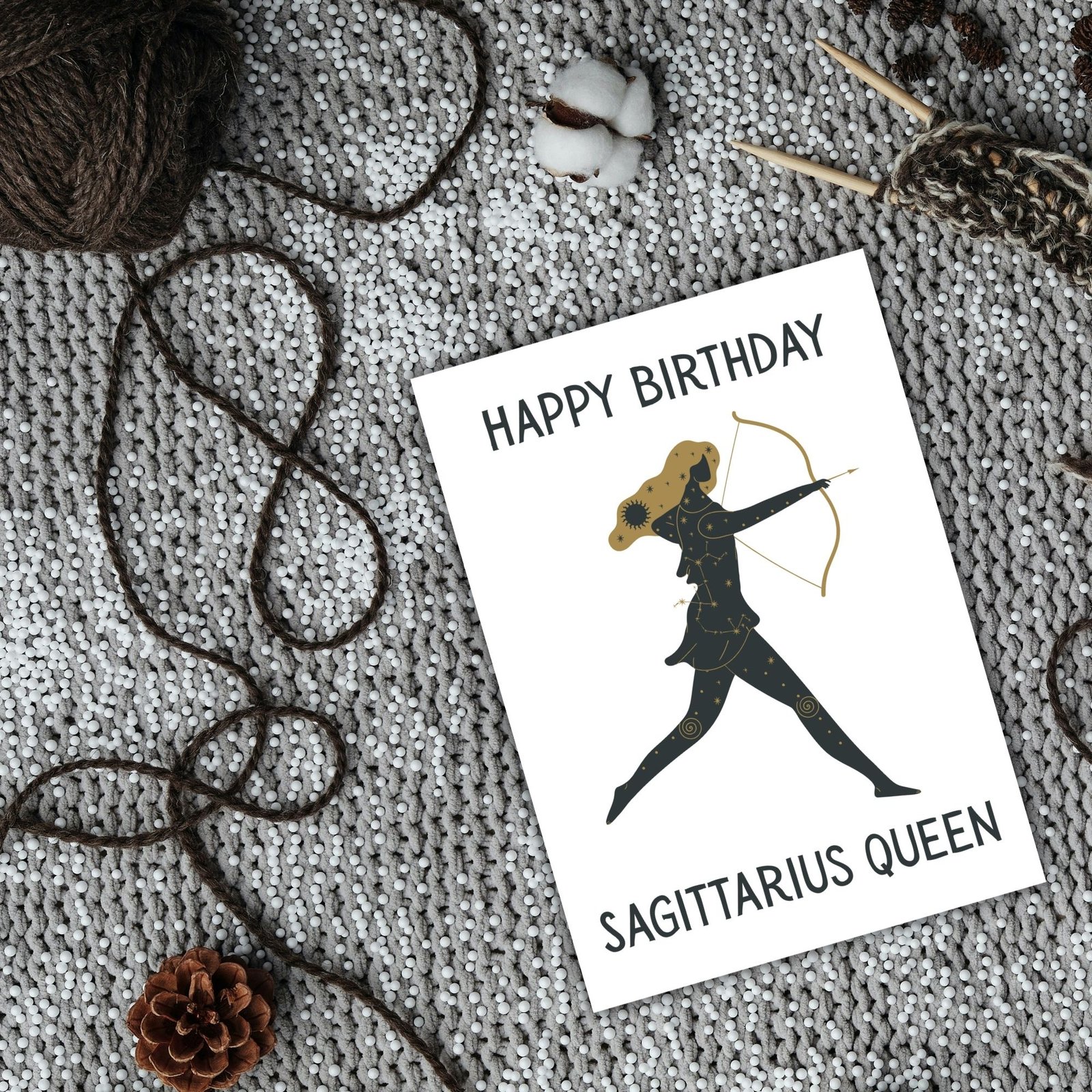 Happy Birthday Sagittarius Queen – Zodiac Birthday Card - Image 2