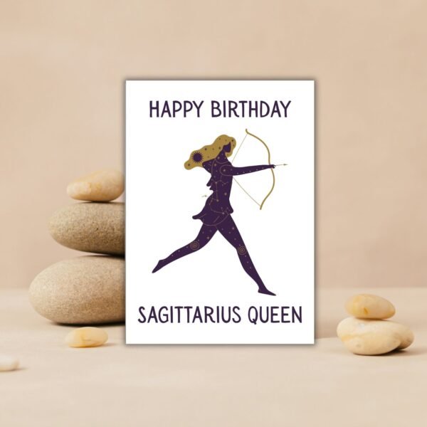 Happy Birthday Sagittarius Queen – Zodiac Birthday Card