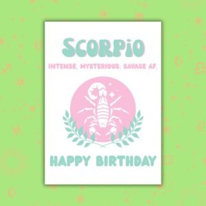 Scorpio Birthday Card – Zodiac Birthday Card