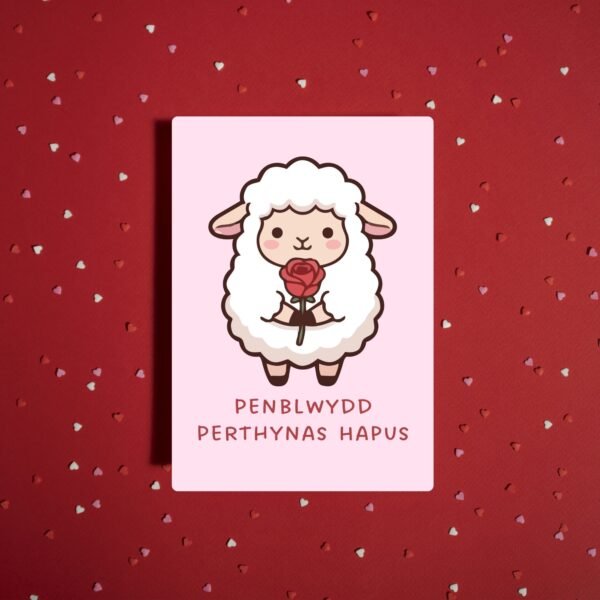 Penblwydd Perthynas Hapus Welsh Language Anniversary Card