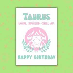 Taurus Birthday Card โ Zodiac Birthday Card