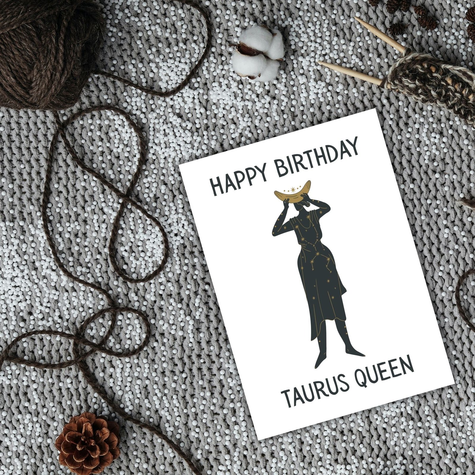 Happy Birthday Taurus Queen – Zodiac Birthday Card - Image 2