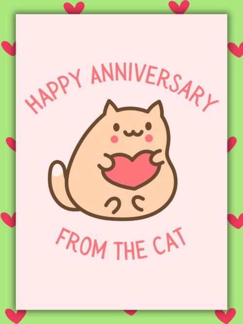 from the cat Anniversary Card Happy Anniversary Card – From the Cat
