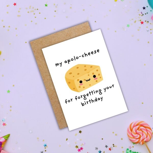 Funny Belated Birthday Card - Apolo-cheese