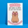Capybara April Birthday Card