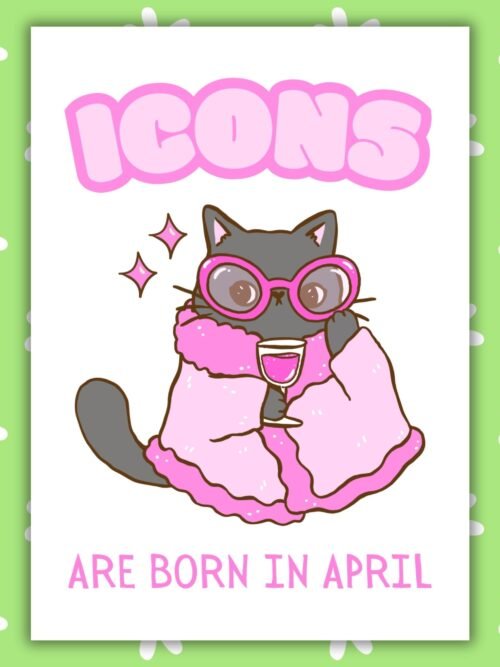 April Cat Icon April Birthday Card β Icons Are Born In April