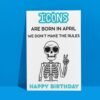 Funny Skeleton April Birthday Card