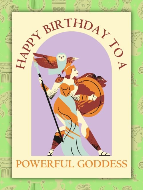 Athena Greek Mythology Birthday Card – Happy Birthday To A Powerful Goddess