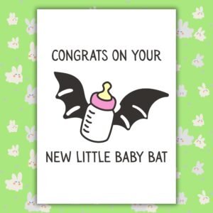 Congrats On Your New Little Bat Baby – Gothic Baby Card