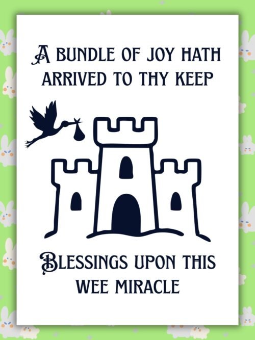 Medieval New Baby Card – Bundle Of Joy