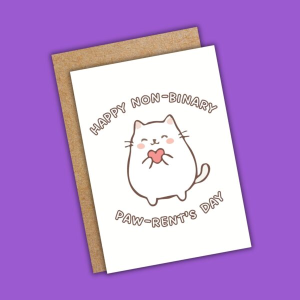 Non-Binary Parents Day Card From The Cat