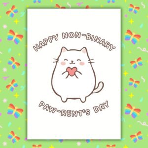 Non-Binary Parents Day Card From The Cat
