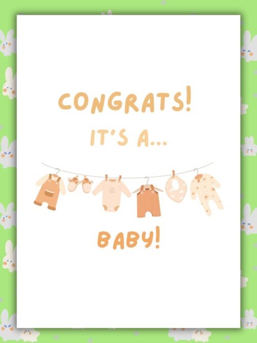 Congrats Washing Line New Baby Congrats Itβs a Baby β Funny New Baby Card
