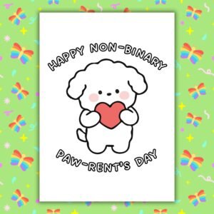Non-Binary Parents Day Card From The Dog