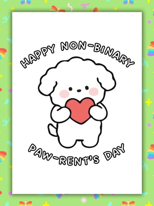 Non-Binary Parents Day Card From The Dog