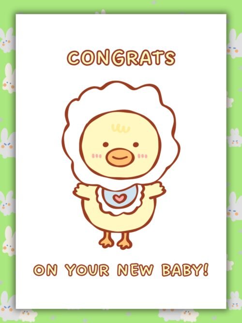 Duck New Baby Congrats On Your New Baby β Cute Duckling New Baby Card