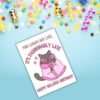 Fashionably late cat Birthday Card (2) Funny Belated Birthday Card - Fashionably Late Cat