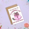 Fashionably late cat Birthday Card (3) Funny Belated Birthday Card - Fashionably Late Cat