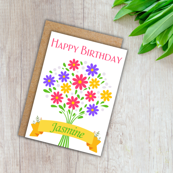 Flowers Personalised Birthday (2) Personalised April Birthday Card - Colourful Daisies