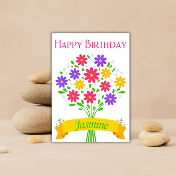 Flowers Personalised Birthday (3) Personalised April Birthday Card - Colourful Daisies