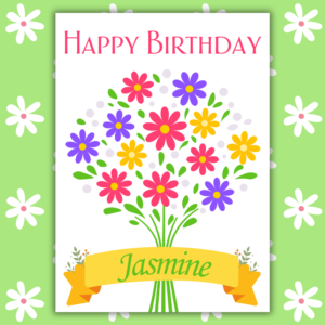 Personalised April Birthday Card - Colourful Daisies