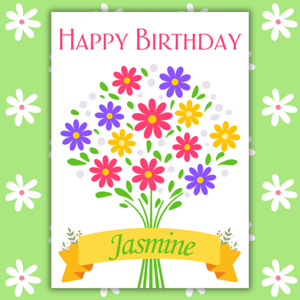 Flowers Personalised Birthday Personalised April Birthday Card - Colourful Daisies