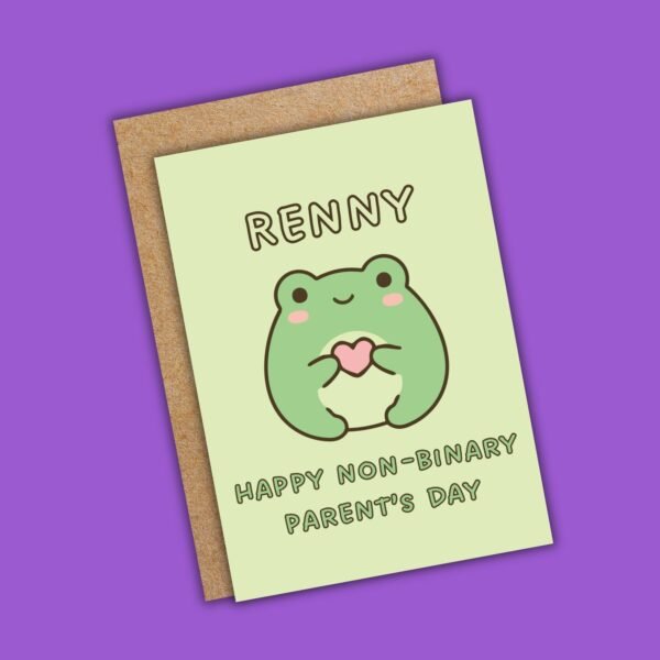 Frog Personalised Non Binary Pawrents Day Card (1) Personalised Non-Binary Parent’s Day Card – Frog Design
