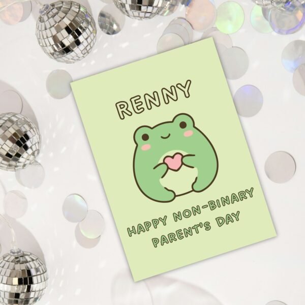 Frog Personalised Non Binary Pawrents Day Card (2) Personalised Non-Binary Parent’s Day Card – Frog Design