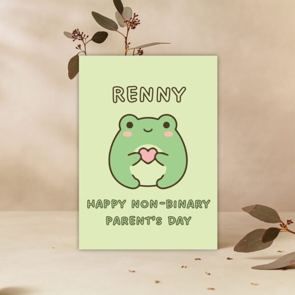 Frog Personalised Non Binary Pawrents Day Card (3) Personalised Non-Binary Parent’s Day Card – Frog Design