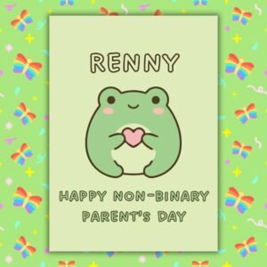 Personalised Non-Binary Parent’s Day Card – Frog Design