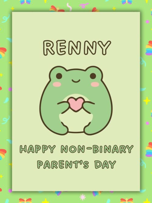 Frog Personalised Non Binary Pawrents Day Card Personalised Non-Binary Parentβs Day Card β Frog Design