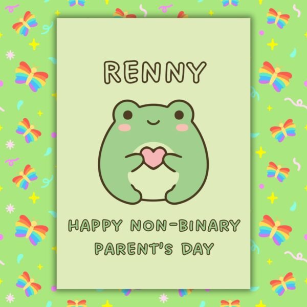 Frog Personalised Non Binary Pawrents Day Card Personalised Non-Binary Parent’s Day Card – Frog Design
